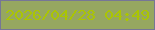 文字の大きさ：5、枠の色：767696、背景の色：96a760、文字の色：aac503 無料ブログパーツのブログ時計