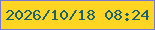 文字の大きさ：5、枠の色：7676d4、背景の色：fed523、文字の色：176170 無料ブログパーツのブログ時計