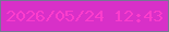 文字の大きさ：4、枠の色：767795、背景の色：d830c8、文字の色：fc3dcd 無料ブログパーツのブログ時計