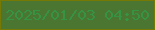 文字の大きさ：3、枠の色：767903、背景の色：4b7631、文字の色：359343 無料ブログパーツのブログ時計
