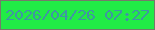 文字の大きさ：2、枠の色：76796a、背景の色：21eb46、文字の色：3f96a3 無料ブログパーツのブログ時計