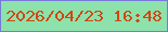 文字の大きさ：1、枠の色：7679d8、背景の色：8de2ac、文字の色：d14611 無料ブログパーツのブログ時計