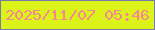 文字の大きさ：5、枠の色：767ca9、背景の色：dbf319、文字の色：f68697 無料ブログパーツのブログ時計