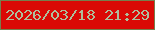 文字の大きさ：4、枠の色：767e4d、背景の色：da0905、文字の色：aebe9b 無料ブログパーツのブログ時計