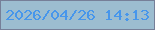 文字の大きさ：2、枠の色：767f98、背景の色：9cbdd0、文字の色：4796eb 無料ブログパーツのブログ時計