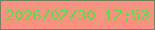 文字の大きさ：1、枠の色：768066、背景の色：f7947f、文字の色：5cde4a 無料ブログパーツのブログ時計