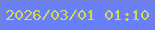 文字の大きさ：5、枠の色：7680d5、背景の色：687ff7、文字の色：d6d656 無料ブログパーツのブログ時計