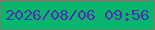文字の大きさ：5、枠の色：76816a、背景の色：09b56c、文字の色：542bb9 無料ブログパーツのブログ時計