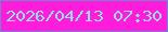 文字の大きさ：5、枠の色：7681d5、背景の色：ff1cda、文字の色：92e0ec 無料ブログパーツのブログ時計