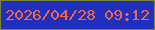 文字の大きさ：5、枠の色：76853e、背景の色：2030be、文字の色：f76644 無料ブログパーツのブログ時計