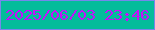 文字の大きさ：5、枠の色：7686ec、背景の色：04bc9b、文字の色：c60ffb 無料ブログパーツのブログ時計