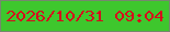 文字の大きさ：2、枠の色：76876e、背景の色：3ec72d、文字の色：d60a1c 無料ブログパーツのブログ時計