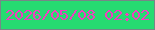 文字の大きさ：1、枠の色：768787、背景の色：26db71、文字の色：f13fbf 無料ブログパーツのブログ時計