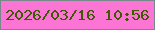 文字の大きさ：1、枠の色：768889、背景の色：fd75d4、文字の色：3d5901 無料ブログパーツのブログ時計