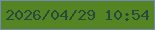 文字の大きさ：2、枠の色：7688b7、背景の色：558423、文字の色：294940 無料ブログパーツのブログ時計
