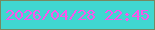 文字の大きさ：1、枠の色：768960、背景の色：40d7d0、文字の色：fa55eb 無料ブログパーツのブログ時計