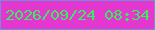 文字の大きさ：5、枠の色：768ada、背景の色：e337d0、文字の色：39ec5a 無料ブログパーツのブログ時計