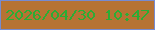 文字の大きさ：4、枠の色：768bd2、背景の色：b67334、文字の色：2bad35 無料ブログパーツのブログ時計