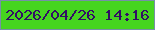 文字の大きさ：2、枠の色：7690a7、背景の色：46d51f、文字の色：320f64 無料ブログパーツのブログ時計