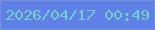 文字の大きさ：4、枠の色：7690d9、背景の色：5f80e6、文字の色：71d1ca 無料ブログパーツのブログ時計