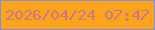 文字の大きさ：4、枠の色：7693e1、背景の色：fda31c、文字の色：c67988 無料ブログパーツのブログ時計