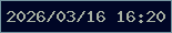 文字の大きさ：2、枠の色：7696a1、背景の色：000626、文字の色：a6afa1 無料ブログパーツのブログ時計