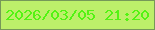 文字の大きさ：3、枠の色：769858、背景の色：bdef6a、文字の色：53f313 無料ブログパーツのブログ時計