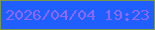 文字の大きさ：2、枠の色：76994d、背景の色：1f5fff、文字の色：8d68f0 無料ブログパーツのブログ時計