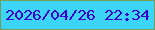 文字の大きさ：4、枠の色：769b54、背景の色：3cd4f7、文字の色：3e00cf 無料ブログパーツのブログ時計