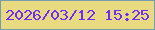 文字の大きさ：5、枠の色：769cae、背景の色：e8da80、文字の色：712cf9 無料ブログパーツのブログ時計