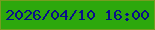 文字の大きさ：3、枠の色：769d20、背景の色：2da80c、文字の色：090f8b 無料ブログパーツのブログ時計