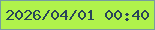 文字の大きさ：3、枠の色：769d9e、背景の色：b0f34b、文字の色：294559 無料ブログパーツのブログ時計