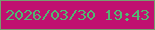 文字の大きさ：5、枠の色：769e6f、背景の色：c01070、文字の色：52b872 無料ブログパーツのブログ時計