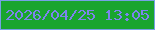 文字の大きさ：4、枠の色：76a1e5、背景の色：19a52e、文字の色：7d84ed 無料ブログパーツのブログ時計