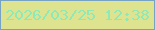 文字の大きさ：2、枠の色：76a3c4、背景の色：dee390、文字の色：8de9b7 無料ブログパーツのブログ時計