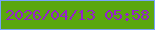 文字の大きさ：1、枠の色：76a4fb、背景の色：5aa70e、文字の色：9620cc 無料ブログパーツのブログ時計