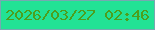 文字の大きさ：4、枠の色：76a8b1、背景の色：22e295、文字の色：4c9f1d 無料ブログパーツのブログ時計