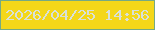文字の大きさ：3、枠の色：76a983、背景の色：f4d719、文字の色：d9e1d9 無料ブログパーツのブログ時計