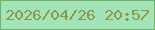 文字の大きさ：5、枠の色：76af5e、背景の色：a1e4b8、文字の色：909743 無料ブログパーツのブログ時計