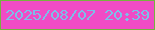 文字の大きさ：4、枠の色：76b33f、背景の色：f04bc5、文字の色：7cbee9 無料ブログパーツのブログ時計