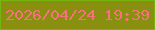 文字の大きさ：3、枠の色：76b510、背景の色：898f0f、文字の色：f6737d 無料ブログパーツのブログ時計