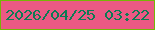 文字の大きさ：3、枠の色：76b606、背景の色：eb5984、文字の色：0d7b54 無料ブログパーツのブログ時計