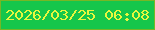 文字の大きさ：2、枠の色：76b725、背景の色：15c64b、文字の色：e8f73e 無料ブログパーツのブログ時計