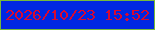 文字の大きさ：2、枠の色：76ba3a、背景の色：0027e2、文字の色：d90931 無料ブログパーツのブログ時計
