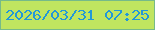 文字の大きさ：3、枠の色：76ba89、背景の色：c0e560、文字の色：2298d8 無料ブログパーツのブログ時計