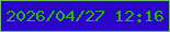 文字の大きさ：2、枠の色：76be65、背景の色：2b06c9、文字の色：26bb0b 無料ブログパーツのブログ時計