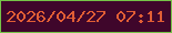文字の大きさ：3、枠の色：76c347、背景の色：3f062b、文字の色：e15e35 無料ブログパーツのブログ時計
