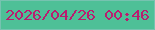 文字の大きさ：3、枠の色：76c3b0、背景の色：4ec097、文字の色：ba1d6f 無料ブログパーツのブログ時計