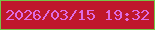 文字の大きさ：3、枠の色：76c547、背景の色：bf172c、文字の色：de6ce2 無料ブログパーツのブログ時計