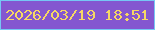 文字の大きさ：4、枠の色：76c7f4、背景の色：8457d0、文字の色：f6d864 無料ブログパーツのブログ時計